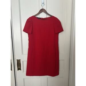 Lafayette 148 Classic Sheath Dress Womens Size 8 Red Career Bold Office